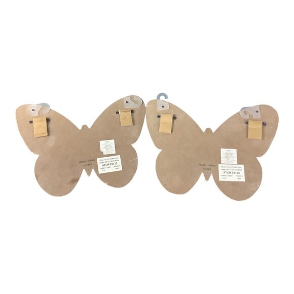 White Wooden Butterfly Wall Shelf Set Of 2 For Nursery Room Or Kids Decor Displa - Picture 2 of 15